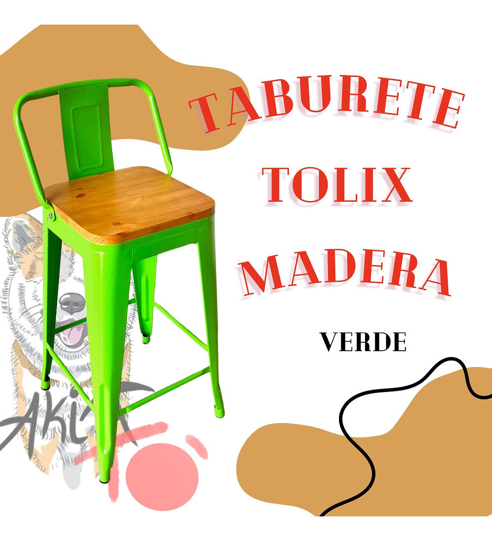 PACK Taburete Tolix Madera X4
