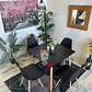 Comedor Indonesia (Mesa melamina cuadrada negra 80x80 + 4 Sillas eames) - Miniatura 2