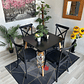 Comedor Congo (Mesa cuadrada melamina negra + 4 Crossback ) - Miniatura 2