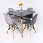 Comedor Indonesia (Mesa melamina cuadrada negra 80x80 + 4 Sillas eames) - Miniatura 3