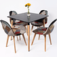 Comedor Davinci (Mesa Cuadrada negra + 4 sillas Davinci) - Miniatura 1