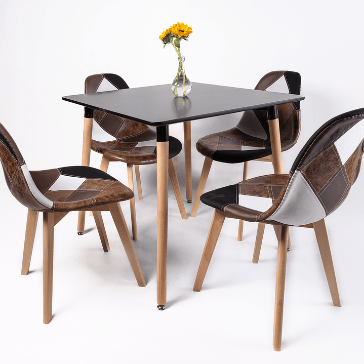 Comedor Davinci (Mesa Cuadrada negra + 4 sillas Davinci) 4