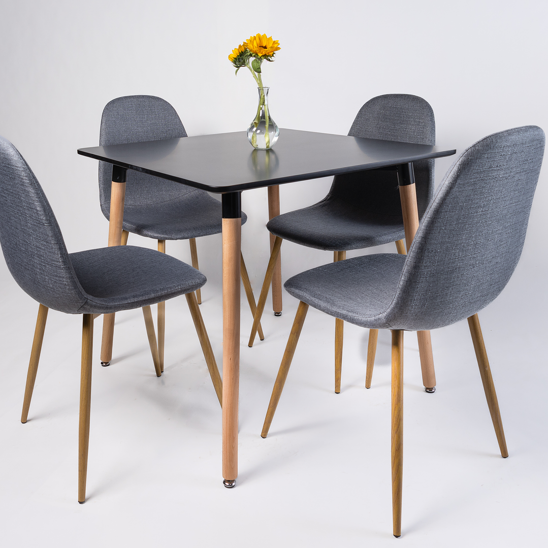 Comedor Atenas (Mesa cuadrada 80x80 + 4 Silla Scoop) 1