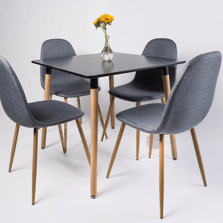 Comedor Atenas (Mesa cuadrada 80x80 + 4 Silla Scoop) 1