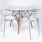 Comedor Master (Mesa Redonda Vidrio + 4 Sillas Master) - Miniatura 1