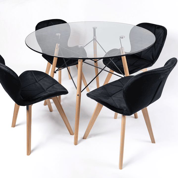 Comedor Patagonia (Mesa Eames Vidrio + Silla radar Velvet) 3