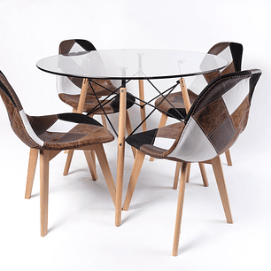 Comedor Palestina (Mesa eames vidrio + Silla Davinci) 
