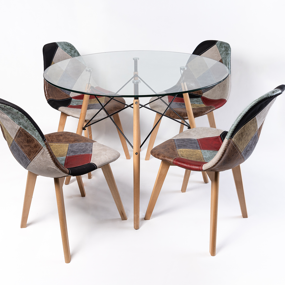 Comedor Palestina (Mesa eames vidrio + Silla Davinci)  2