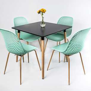 Comedor Honeycomb (Mesa Cuadrada + 4 Silla Honeycomb)