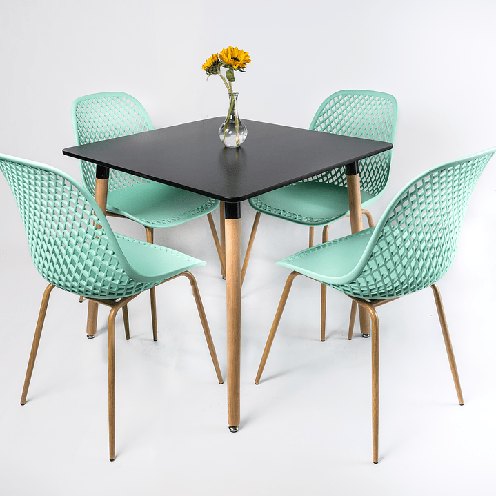 Comedor Honeycomb (Mesa Cuadrada + 4 Silla Honeycomb) 1