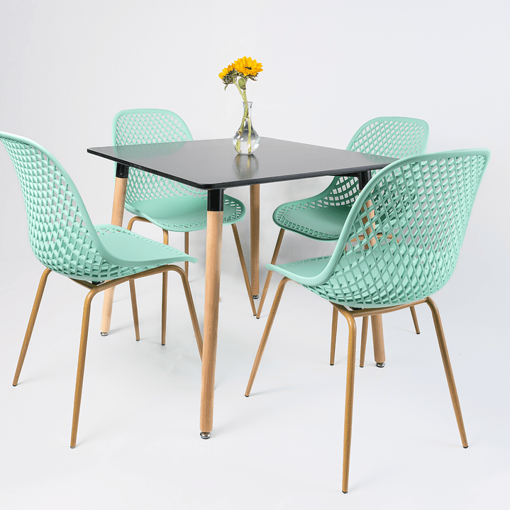 Comedor Honeycomb (Mesa Cuadrada + 4 Silla Honeycomb) 2