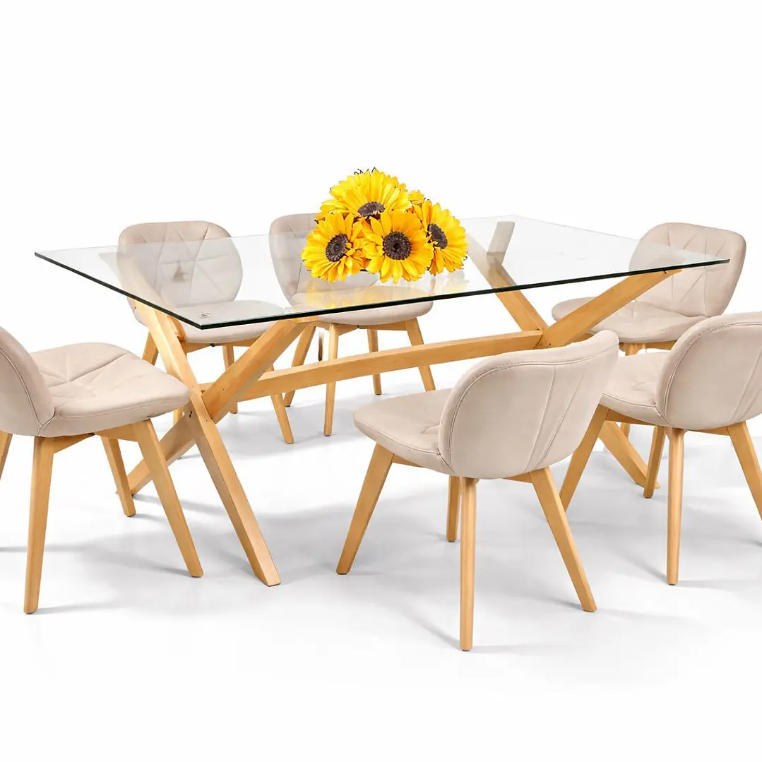 Comedor Madagascar (Mesa Vidrio 140x90 + Silla Radar Velvet) 3
