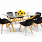 Comedor Madagascar (Mesa Vidrio 140x90 + Silla Radar Velvet) - Miniatura 1