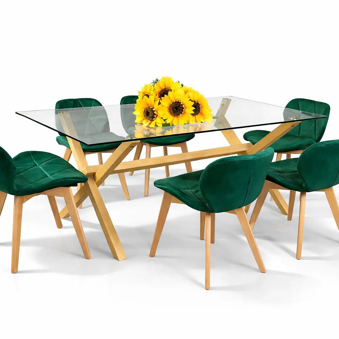 Comedor Madagascar (Mesa Vidrio 140x90 + Silla Radar Velvet) 4