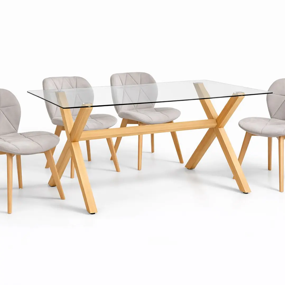Comedor Madagascar (Mesa Vidrio 140x90 + Silla Radar Velvet) 6
