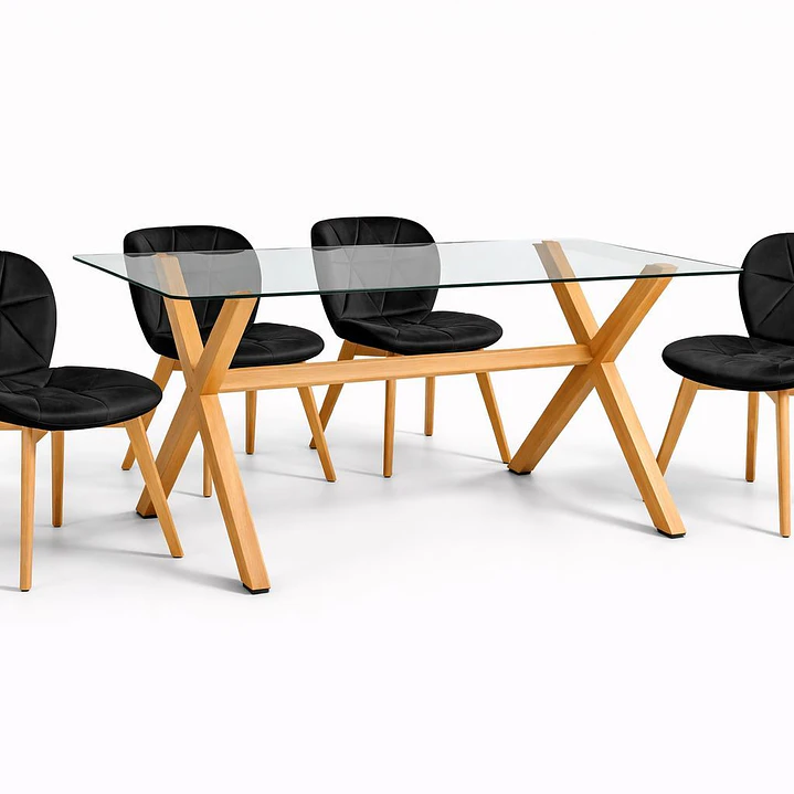 Comedor Madagascar (Mesa Vidrio 140x90 + Silla Radar Velvet) 7