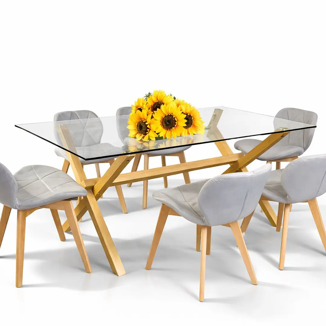 Comedor Madagascar (Mesa Vidrio 140x90 + Silla Radar Velvet) 8