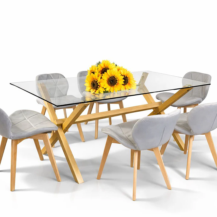 Comedor Madagascar (Mesa Vidrio 140x90 + Silla Radar Velvet) 8