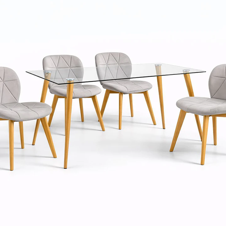 Comedor Tanzania (Silla Radar Velvet + Mesa Vidrio 120x80) 3