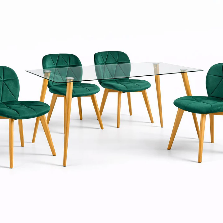 Comedor Tanzania (Silla Radar Velvet + Mesa Vidrio 120x80) 4