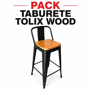 PACK Taburete Tolix Madera 