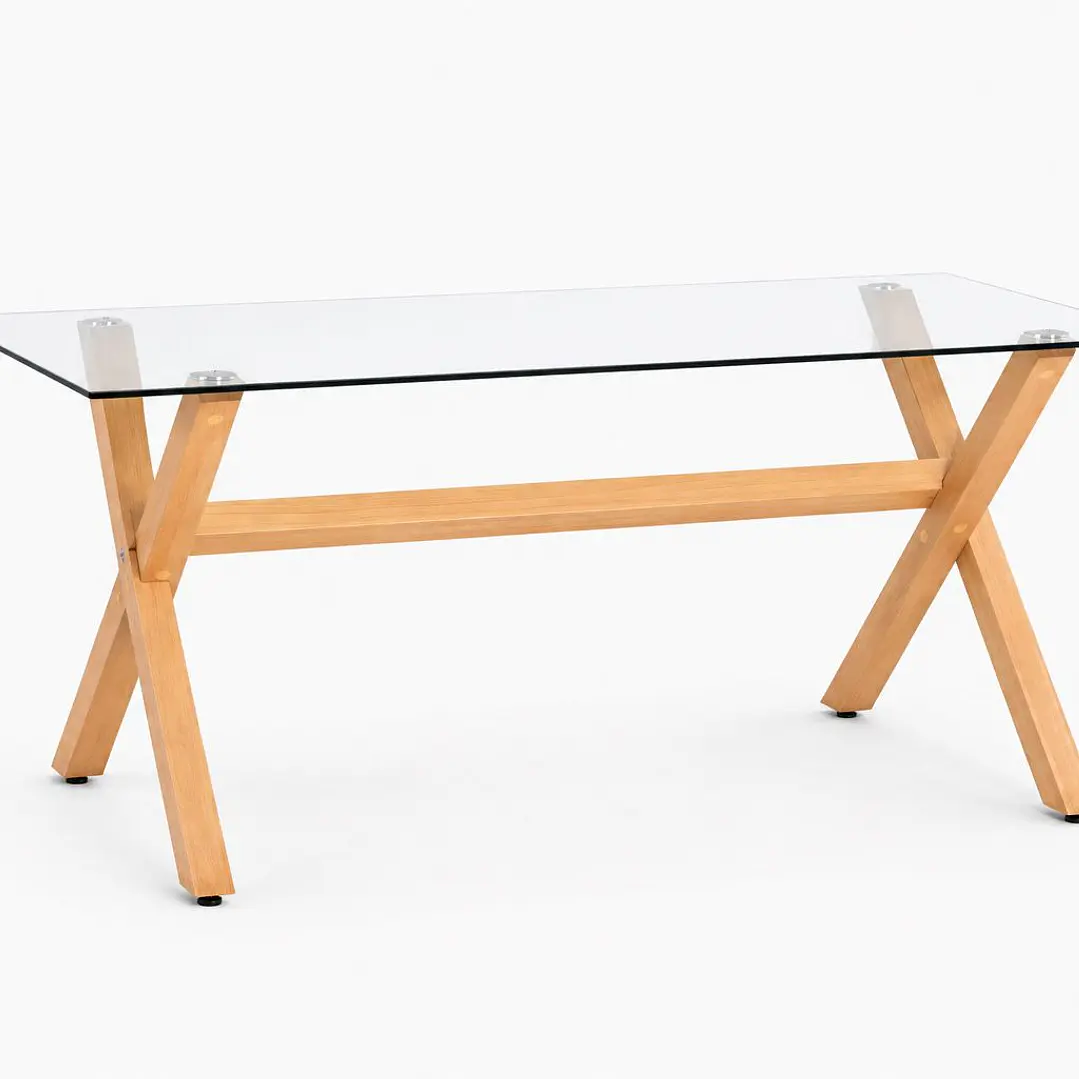 Mesa Rectangular vidrio cruz 140x90 1