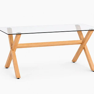 Mesa Rectangular vidrio cruz 140x90