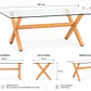 Mesa Rectangular vidrio cruz 140x90 - Miniatura 2