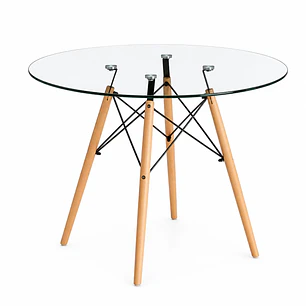 Mesa Redonda De Vidrio 80 cm