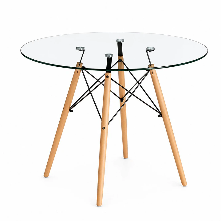 Mesa Redonda De Vidrio 80 cm 1