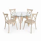 Comedor Aruba (Mesa redonda vidrio + 4 sillas Crossback) - Miniatura 2