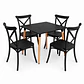 Comedor Noruega (Mesa melamina cuadrada blanca + 4 Sillas crossback) - Miniatura 1