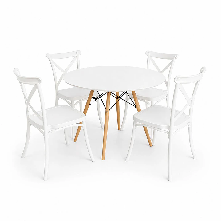 Comedor Hanukkah (Mesa redonda melamina + Silla Crossback) 2