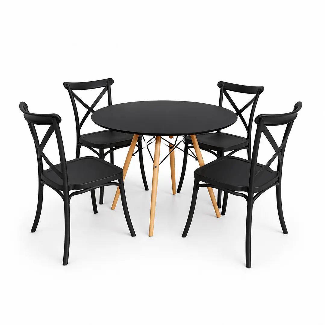 Comedor Hanukkah (Mesa redonda melamina + Silla Crossback) 1