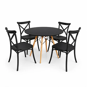 Comedor Hanukkah (Mesa redonda melamina + Silla Crossback)