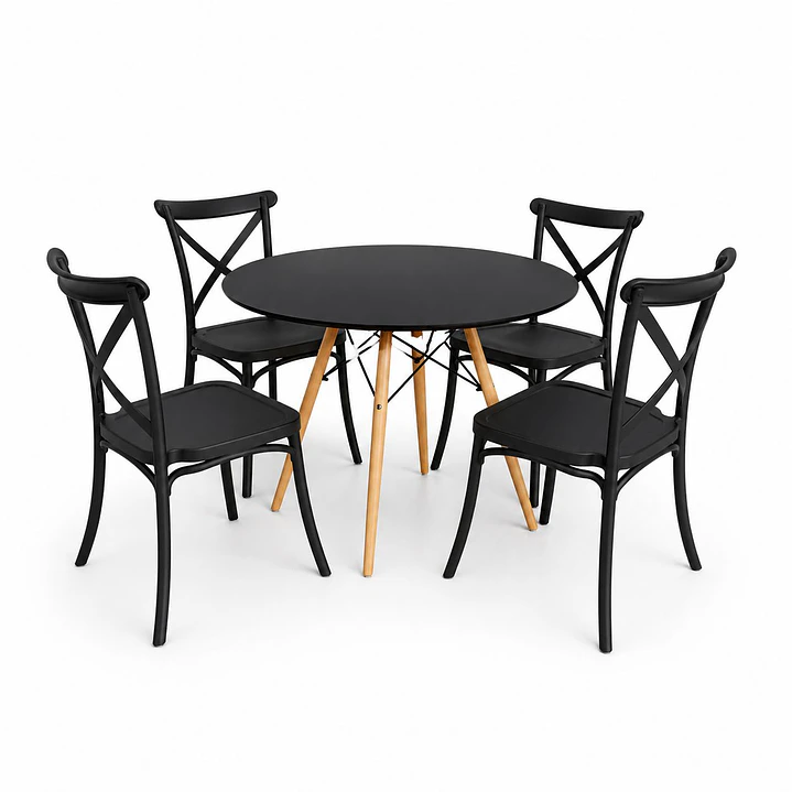 Comedor Hanukkah (Mesa redonda melamina + Silla Crossback) 1