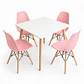 Comedor Honduras (Mesa melamina cuadrada blanca+ 4 sillas eames) - Miniatura 4