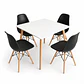 Comedor Honduras (Mesa melamina cuadrada blanca+ 4 sillas eames) - Miniatura 2