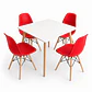 Comedor Honduras (Mesa melamina cuadrada blanca+ 4 sillas eames) - Miniatura 5
