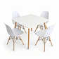 Comedor Honduras (Mesa melamina cuadrada blanca+ 4 sillas eames) - Miniatura 1