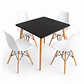 Comedor Indonesia (Mesa melamina cuadrada negra 80x80 + 4 Sillas eames) - Miniatura 2