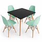 Comedor Indonesia (Mesa melamina cuadrada negra 80x80 + 4 Sillas eames) - Miniatura 5