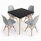 Comedor Indonesia (Mesa melamina cuadrada negra 80x80 + 4 Sillas eames) - Miniatura 6