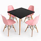 Comedor Indonesia (Mesa melamina cuadrada negra 80x80 + 4 Sillas eames) - Miniatura 7