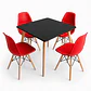 Comedor Indonesia (Mesa melamina cuadrada negra 80x80 + 4 Sillas eames) - Miniatura 8