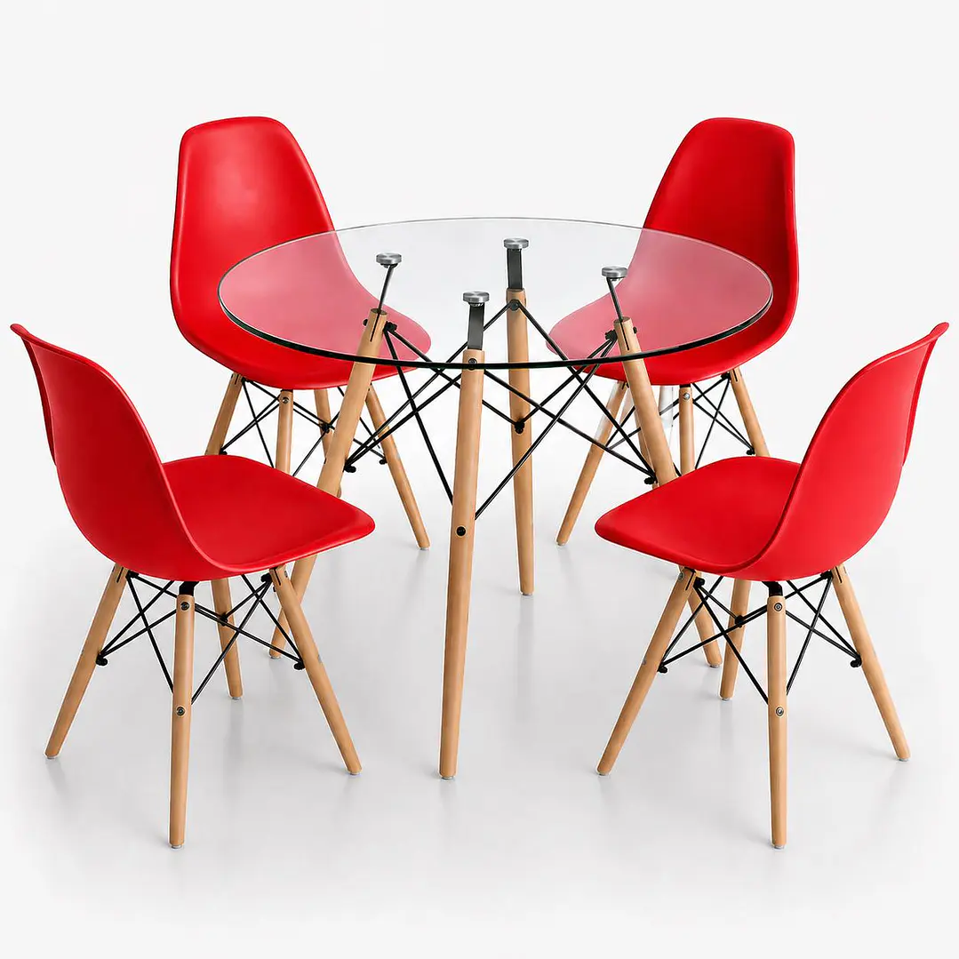 Comedor Argentina (Mesa Redonda Vidrio + Silla Eames) 5