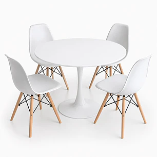 Comedor Bahamas (Mesa tulip + Sillas eames)