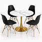 Comedor Suiza (Mesa Tulip Mármol + 4 Sillas Eames Blancas) - Miniatura 2