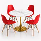 Comedor Suiza (Mesa Tulip Mármol + 4 Sillas Eames Blancas) - Miniatura 3
