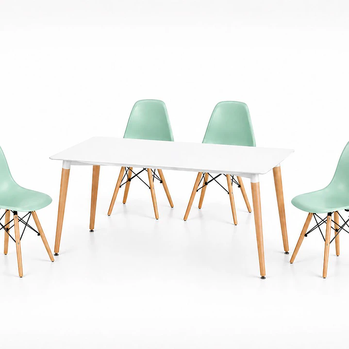 Comedor Ecuador (Mesa Rectangular Melamina Blanca + Sillas Eames) 4